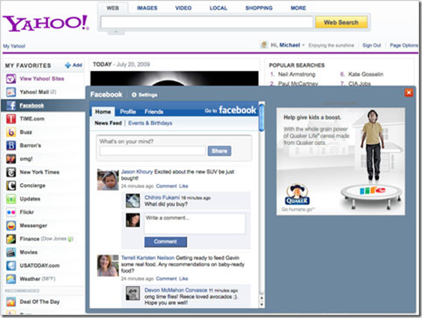 Yahoo Revampes Home Page